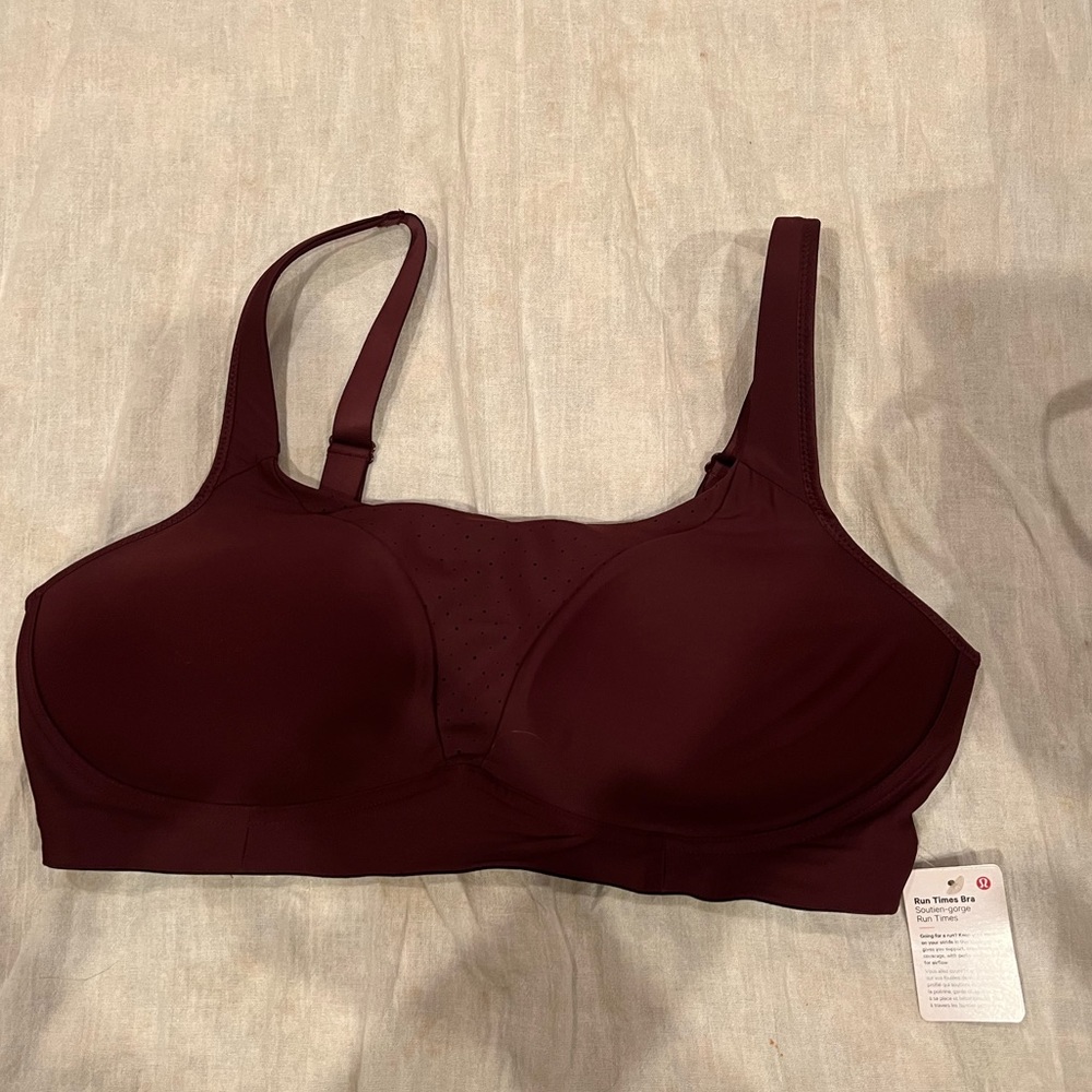 Lululemon run time burgundy sports bra nwt
